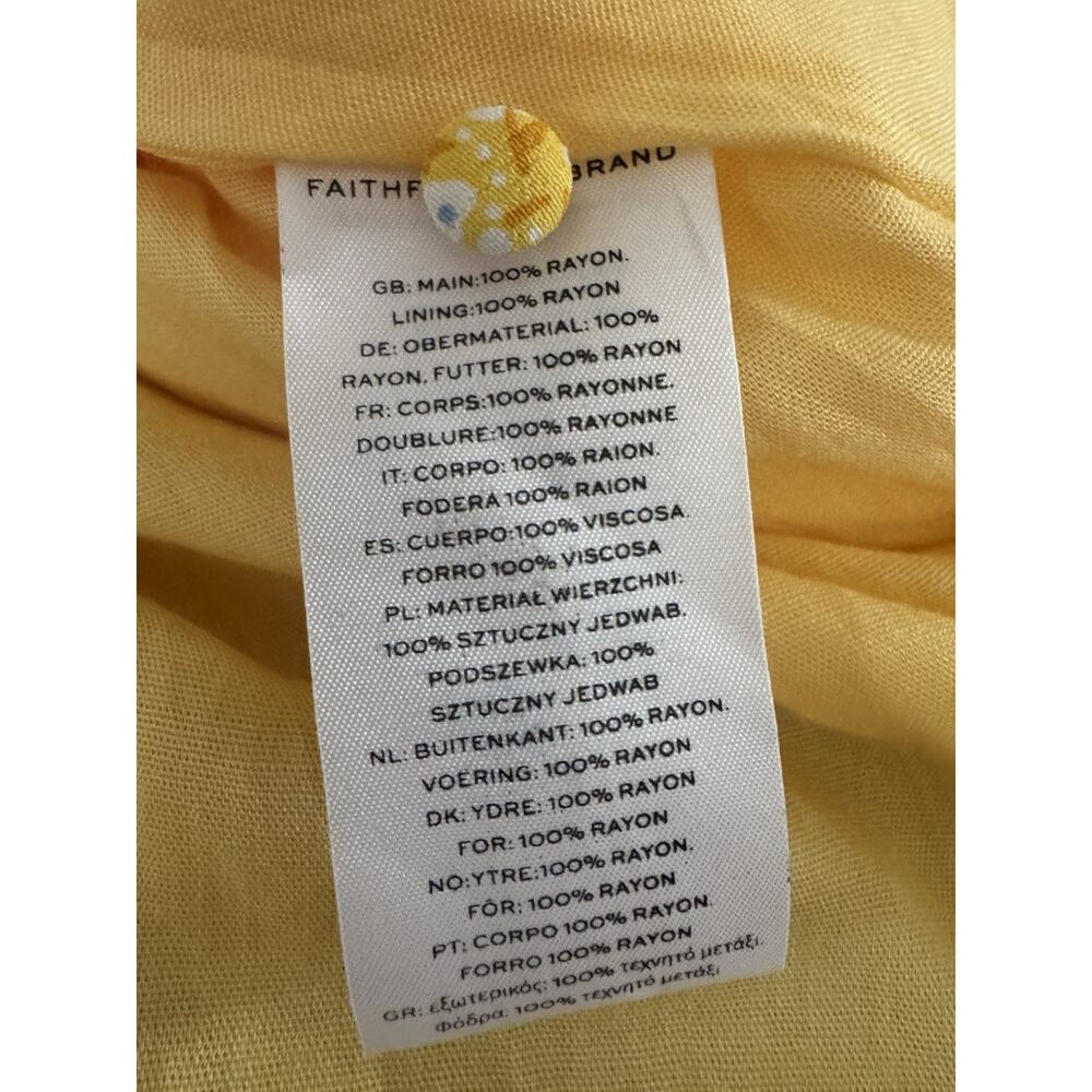 Faithfull The Brand Midi Dress Women’s Medium Floral Yellow Ari - Picture 8 of 14